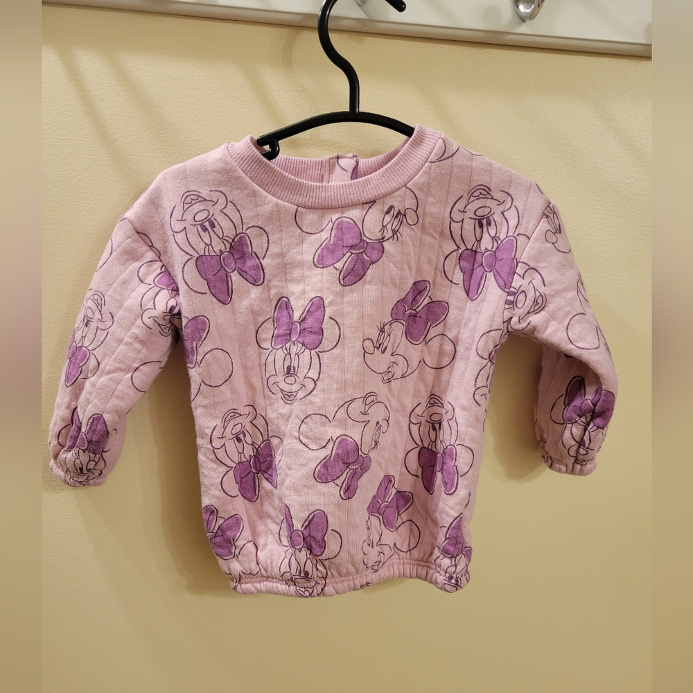 🩷5/15$ , 6mth Disney Kids Pink and Purple Minnie Mouse Sweatshirt